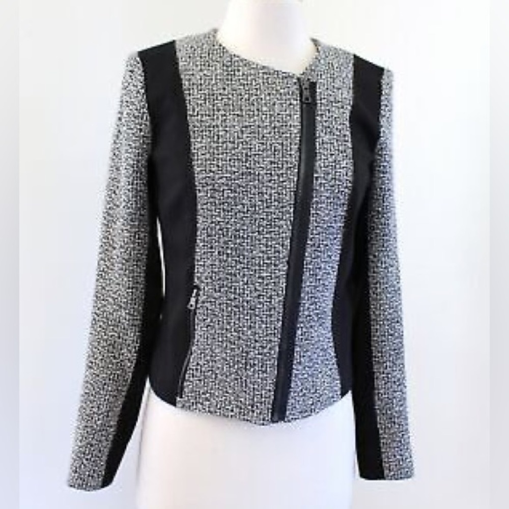 Tahari Tweed Moto Jacket